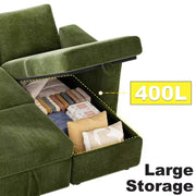 Sofá cama seccional Dyonery de 81", sofá cama en forma de L con chaise longue de almacenamiento reversible, USB, respaldo reclinable