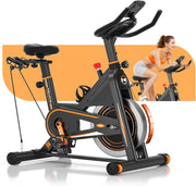 Bicicleta Estática, Bicicleta de Interior Ultrasilenciosa DMASUN, Bicicleta Estática con Resistencia de Ajuste Continuo, Cardio en Casa, Manillar y Sillín Ajustables, Portabotellas, Capacidad 160 kg
