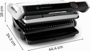 Tefal OptiGrill Elite XL Grill de contacto, 16 programas, pantalla digital con indicador de nivel de cocción, placas XL extraíbles, función Grill Boost, uso intuitivo, parrilla eléctrica, acero inoxidable, GC760D12