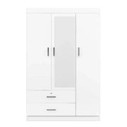 Armario de 3 puertas con estantes y 2 cajones, ropero para ropa 4A - ModernLuxe