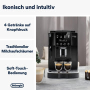 De'Longhi Magnifica Start ECAM222.20.B, cafetera superautomática con boquilla para espuma de leche, para capuchino, con botón de selección directa de espresso y función de 2 espressos, molinillo cónico de 13 niveles, 1450 W, negro