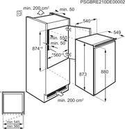 Frigorífico integrable AEG TSK5O881ES / 880 mm / 142 L / Puerta deslizante / E
