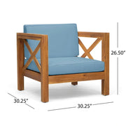 Set de conversación de 6 piezas de madera de acacia Brava Outdoor de Christopher Knight Home
