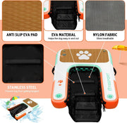 FBSPORT Rampa inflable para perros para barcos, plataforma flotante, rampa de agua y escalera para piscina y embarcaciones, escalera de natación de EVA antideslizante para perros de hasta 100 kg, acceso seguro y fácil