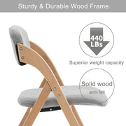 Sillas de comedor plegables y apilables de madera con asientos acolchados (juego de 4)