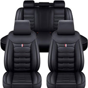 VERED Juego de fundas de asiento para coche para MG ZS MG4 MG5 ZS EV 2022 2023 2024 2025, 5 plazas, piel sintética, protector impermeable para asientos delanteros y traseros, accesorio, B-Negro