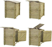Caseta para bomba de piscina Paradies de madera 1,15 m, cobertizo de jardín, caseta de herramientas, armario para equipos, almacenamiento universal multiusos