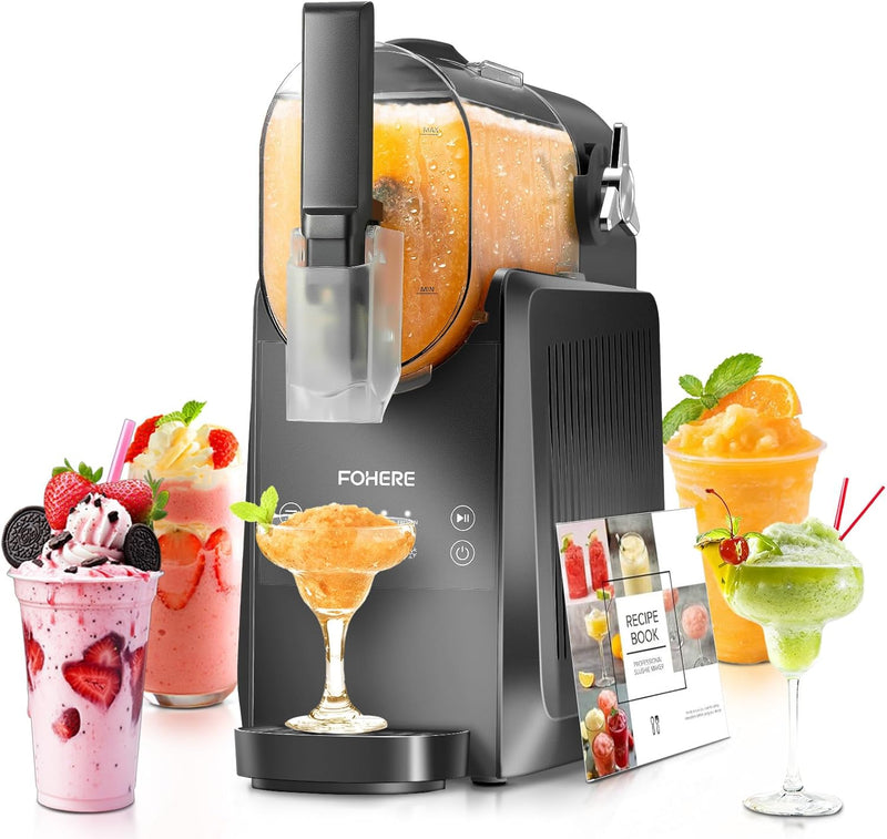 Máquina para granizados FOHERE, 2,6 L para el hogar, granizadora con autolimpieza, sin necesidad de cubitos de hielo y con 5 programas inteligentes, para granizados, cócteles helados, frappés, margaritas y batidos