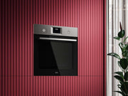 Horno empotrable AEG – Serie 5 Aire caliente circular: resultados de cocción uniformes en 3 niveles – Autolimpieza por pirólisis – 25 programas automáticos – Pantalla táctil LED – Calentamiento rápido – Negro – BPE53516AB