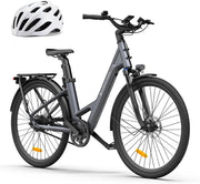 Bicicleta eléctrica ADO Air28 Pro, pedelec con transmisión por correa, bicicleta urbana, e-bike de 28 pulgadas, 2 velocidades, cambio automático, motor trasero Bafang, portaequipajes, bicicleta eléctrica para mujer/hombre