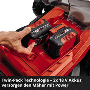Cortacésped inalámbrico Einhell GE-CM 36/43 Li M Solo Power X-Change 36V 43cm 600m² sin escobillas, función mulching, 63L, 25-75mm, sin batería
