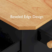 Isla de cocina extensible con alas abatibles, carrito de cocina sobre 4 ruedas con toma de corriente, mesa isla móvil con 2 puertas y 6 cajones