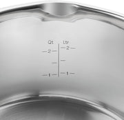 Set de ollas ZWILLING Simplify de 5 piezas, con función de vertido, mangos Stay-Cool, apto para inducción, acero inoxidable, plata