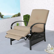 Sillón reclinable ajustable para patio con cojín - 38 (profundidad) x 26.5 (ancho) x 38.5 (alto) PULGADAS