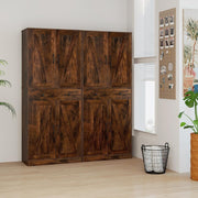 COSTWAY Armario de cocina alto, 183 cm, despensa con 4 puertas, cajón y 3 estantes ajustables, armario multiusos moderno, alacena alta, para cocina, comedor y salón, marrón