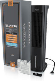 Brandson - Enfriador de aire por agua 5 en 1 - Enfriador evaporativo, humidificador, ventilador y purificador de aire, aire acondicionado portátil sin tubo de escape - Galardonado 2025 - silencioso - depósito de agua de 5 L