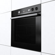 Set de horno empotrable Gorenje con aire caliente Inox Set 4 con placa vitrocerámica / 77 litros / ExtraSteam / GentleClose & Open / EcoClean / AirFry / PizzaMode / PerfectGrill / guías telescópicas / aspecto inox