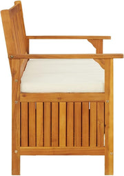 vidaXL Banco de Almacenamiento de Jardín Asiento Baúl Madera Maciza de Acacia