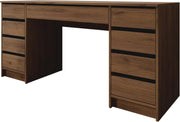 Escritorio Mirjan24 Ada Bis, 9 cajones, escritorio para estudiantes, mesa de ordenador, An:Al:Pr 154x76x55 cm, escritorio infantil, mesa de trabajo, mesa para PC, habitación juvenil, habitación infantil (Nuez Okapi)