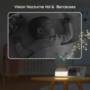 Vigilabebés BOIFUN 2K con 2 cámaras, pantalla dividida de 5", luces nocturnas de colores, rotación de 360°, detección de movimiento, seguimiento automático, control por monitor y smartphone, material de seguridad ABS