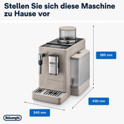 Cafetera superautomática De'Longhi Rivelia EXAM440.55.W con sistema de leche LatteCrema, recipiente de granos intercambiable, 16 bebidas de café y leche con solo tocar un botón, función Extra-Shot, pantalla táctil de 3,5 pulgadas, color blanco