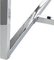 Mesa de comedor rectangular Beliani transparente/plata, vidrio templado, 160 x 90 cm, Envia