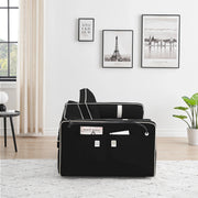 Sofá cama de 2 plazas de terciopelo de 55" con cama extraíble, respaldo ajustable, bolsillos laterales y soporte para teléfono