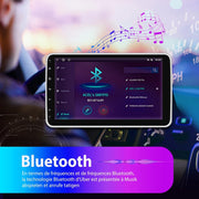 Autorradio Hexinex Android 13 Universal 1 DIN | Pantalla táctil HD de 10 pulgadas | 2 GB + 32 GB | Compatible con CarPlay y Android Auto | Cámara de visión trasera incluida | GPS, WiFi, Bluetooth, FM RDS, control al volante