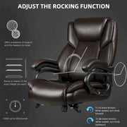 Silla de oficina ejecutiva Bossin para personas grandes y altas, silla ergonómica de 500 libras con soporte lumbar ajustable, respaldo alto y piel sintética para computadora