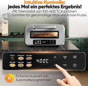 Horno de pizza eléctrico ProfiCook® | 400 °C | piedra para pizza auténtica | incluye pala para pizza | ajuste variable de tiempo y temperatura | horno eléctrico para pizza | para pizza en menos de 5 min | pizzamaker | PC PO 1323