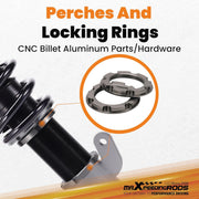 maXpeedingrods Amortiguadores roscados con 24 niveles de ajuste para BMW E46 sedán 98-05 cupé