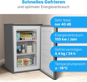 Congelador Bomann® 87 L | Congelador pequeño con rango de temperatura ≤ -18 °C | 3 cajones | Congelador con bisagra de puerta reversible | Congelador pequeño GS 7253 blanco
