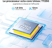 Tablette DOOGEE G6 avec carte SIM, tablette Android 15, octa-core T7250, tablette 11 pouces 90 Hz, 30 Go + 256 Go/TF 2 To, double 4G LTE, batterie 8000 mAh, appareil photo 13 MP, Wi-Fi 5G/Widevine L1/FM/OTG/Face ID