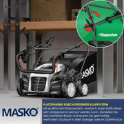 MASKO® Elektro 2in1 Vertikutierer Rasenlüfter 1800W 40cm Arbeitsbreite 55L Fangkorb mit Lüfterwalze Lüfter Moosentferner, 20 Stahlmesser, 5-stufige Arbeitstiefe einstellbar höhenverstellbarer Holm