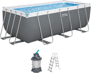 Kit de piscina sobre suelo Bestway Steel Pro Max - 412 cm x 201 cm x 122 cm - Gris oscuro