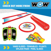 WOW Sports Wiggler Tobogán acuático inflable con protuberancia central – Conexión para manguera de jardín – Juego de agua para el jardín – Niños y adultos