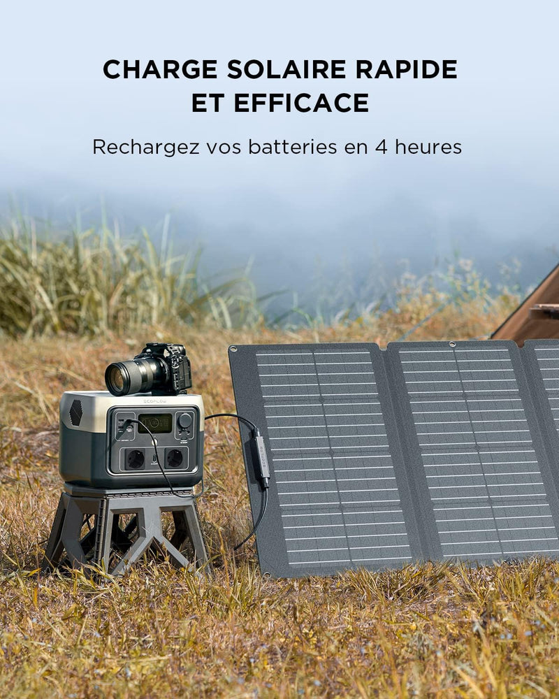 ECOFLOW Estación de energía portátil RIVER 2 MAX con panel solar portátil de 160 W, salida de 1000 W con X-Boost, generador solar para exteriores, caravanas, hogar y balcón