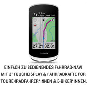 Garmin Edge Explore 2 - GPS-ciclocomputador para cicloturismo y e-bikes, pantalla táctil de 3", fácil manejo, rutas específicas para e-bikes, mapa de Europa preinstalado y hasta 16 horas de autonomía
