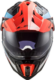 Casco de motocross LS2 MX701 Explorer C Frontier Carbon Azul/Naranja L (59/60)