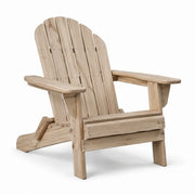 Silla Adirondack de madera de acacia natural 90x77x90 cm