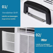 Aire acondicionado split portátil de 3000 BTU, panel táctil y control remoto, temporizador de 24 horas para oficina en casa y camping, sin necesidad de montaje