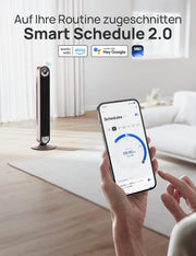 Ventilador de torre inteligente DREO silencioso de 25 dB con refrigeración, ventilador de torre WiFi de 106 cm compatible con Alexa, oscilación de 90°, mando a distancia, 9 velocidades, 4 modos, temporizador de 12 horas, control por voz, luz estelar