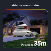 Cámara de vigilancia WiFi exterior inalámbrica EZVIZ 8MP (4MP+4MP) con doble objetivo motorizado, cámara exterior solar, modo siempre encendido, detección de personas/vehículos, CB90 Dual + panel solar de 8W