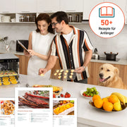 Deshidratador de alimentos CP267-FD 650 W, 6 bandejas de acero inoxidable, 35-75 °C, temporizador de 48 horas, pantalla LED
