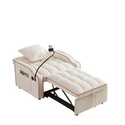 Sillón sofá convertible 3 en 1, sofá cama individual con respaldo ajustable, soporte para teléfono, USB y tipo C - ModernLuxe