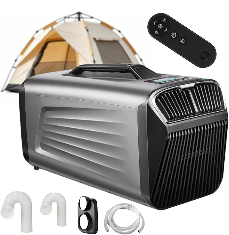 Aire acondicionado portátil para tiendas de campaña con 5200 BTU para camping, interiores y exteriores, aire acondicionado silencioso para camiones, caravanas y mascotas: enfría hasta 8–10 m² (86–107 pies cuadrados) B-24V