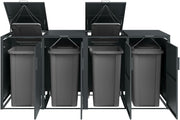 STEELSØN Thoria Mülltonnenbox 4er bis 240L – Mülltonnenverkleidung aus Stahl in Anthrazit – hochwertige Müllcontainer für 4 Tonnen – Müllbox wetterfest – UV-beständige Gerätebox/Mülltonnen Box