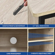 Mueble esquinero para TV estilo rústico, centro de entretenimiento y consola multimedia para televisores de hasta 55 pulgadas con toma de corriente