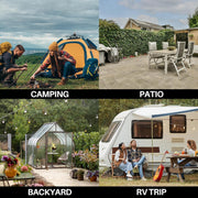 Onlyfire Parrilla de gas portátil de 3 quemadores | Parrilla de mesa con rejilla | 7 kW | Superficie de cocción 56,5 × 34 cm | con termómetro, tapa | Patas plegables | Parrilla de camping para terraza, balcón y jardín