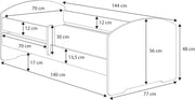 Cama infantil KOBI LUK con colchón, blanco | para habitaciones infantiles | para niño y niña | cuna para niños | (con cajón, 140x70)